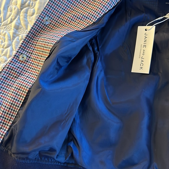 Janie and Jack Boys Plaid Snap Front Jacket Size 3-4 NWT - Picture 4 of 6